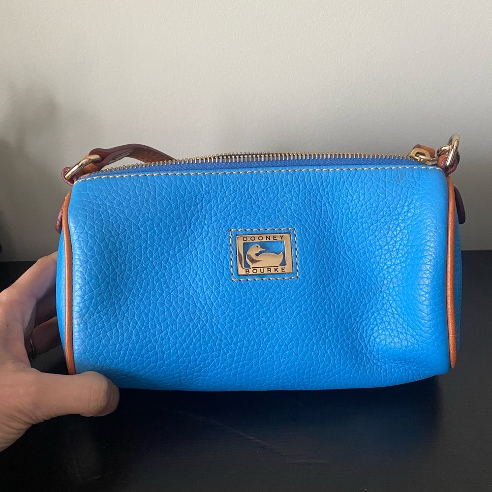 Dooney and Bourke blue leather bag wristlet small purse